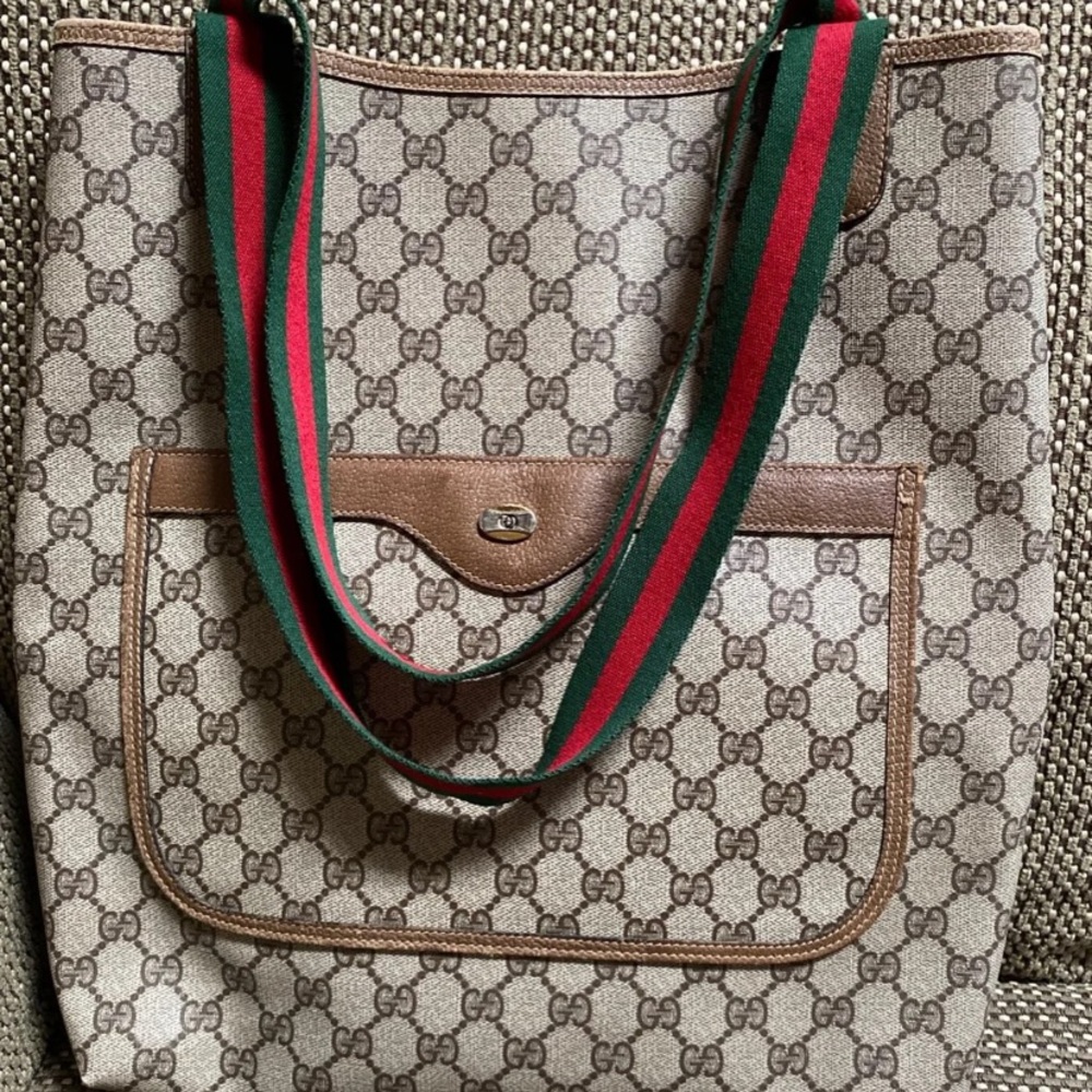 GUCCI WEB SHERRY LINE TOTE SHOULDER